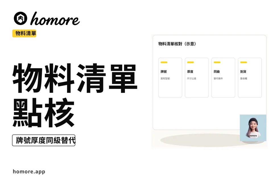 示意圖:物料清單四欄