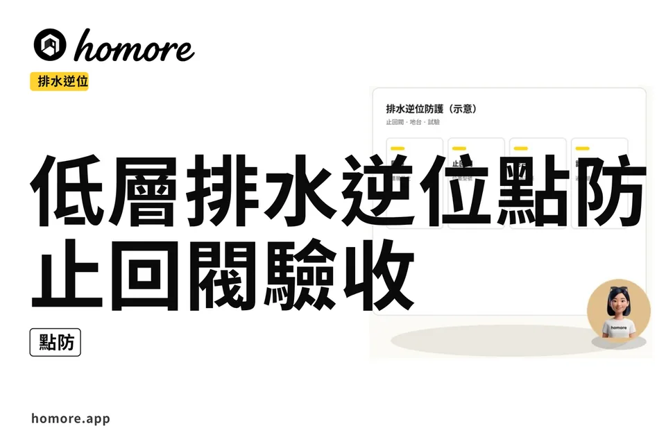 示意圖:低層排水逆位點防:止回閥同驗收