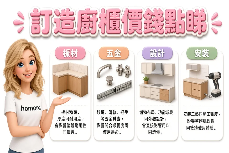 香港裝修攻略:訂造廚櫃價錢點睇
