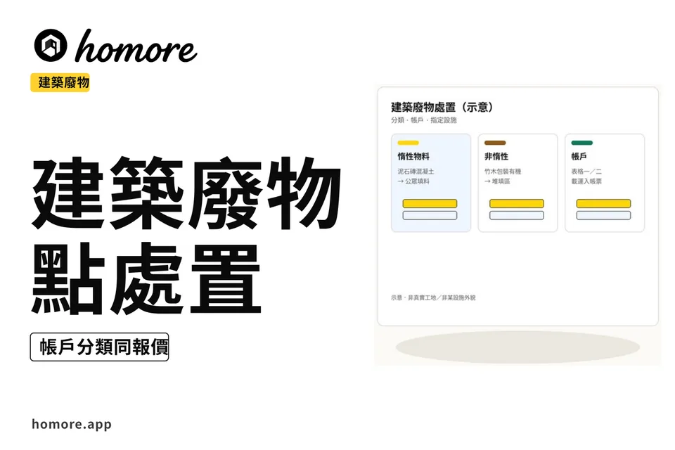 示意圖:香港裝修建築廢物教學板,分類帳戶同設施