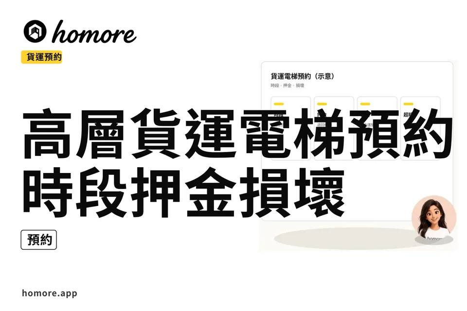 示意圖:高層貨運電梯預約:時段押金損壞