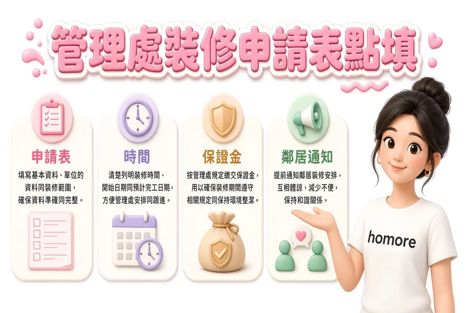 香港裝修攻略:管理處裝修申請表點填