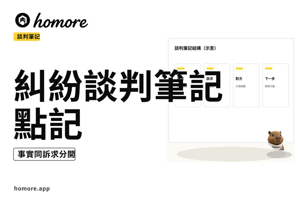 示意圖:糾紛談判筆記點記:事實同訴求分開