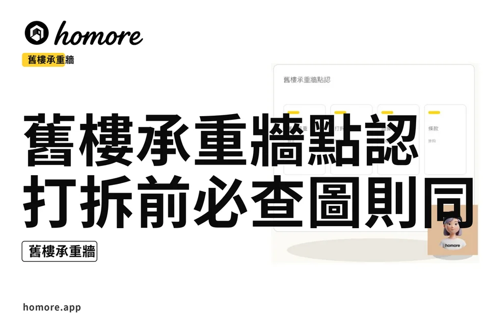 示意圖:舊樓承重牆點認:打拆前必查圖則同結構