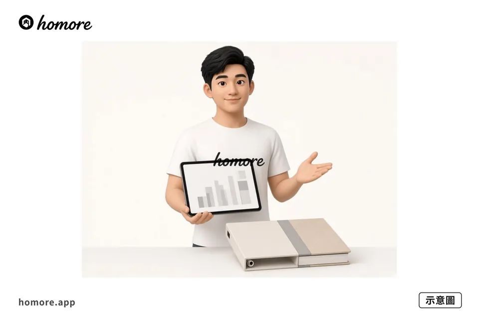 示意圖：用 Homore 分析報價單內容對齊項目