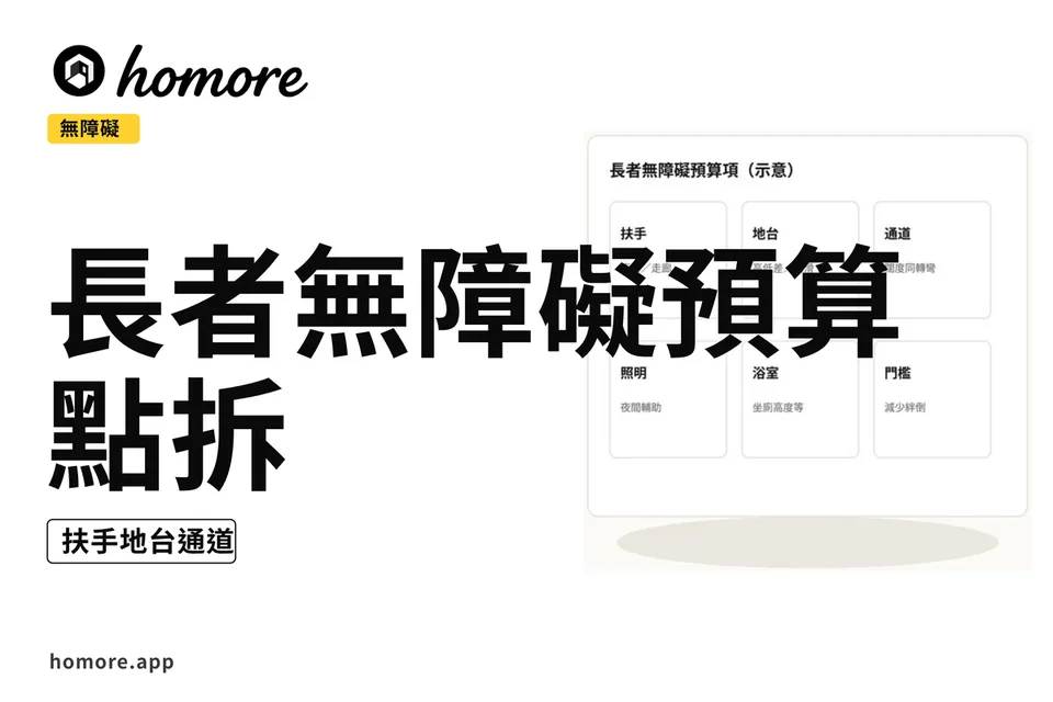 示意圖:無障礙預算六格項,扶手地台通道照明