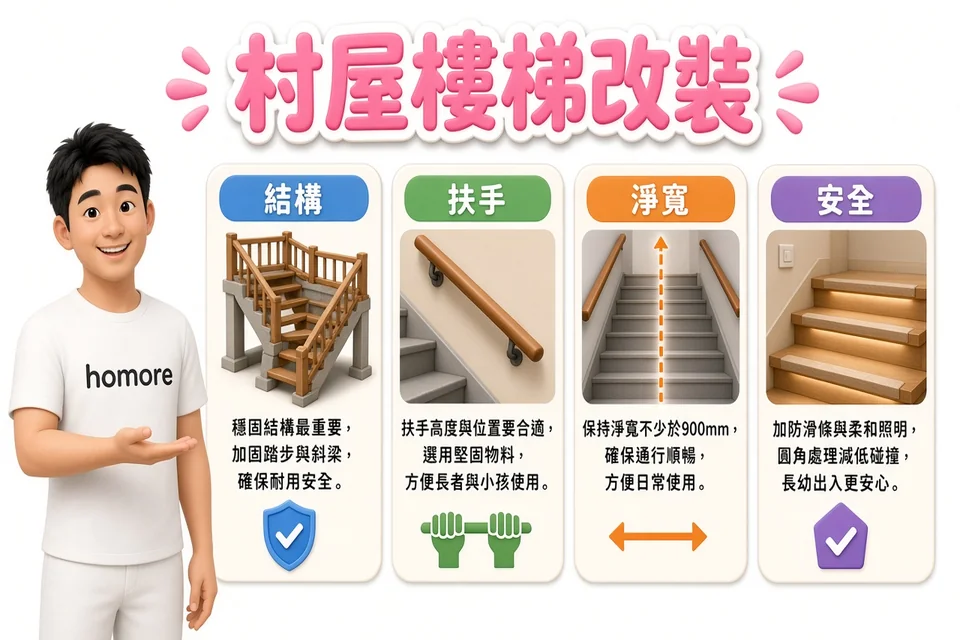 香港裝修攻略:村屋樓梯改裝