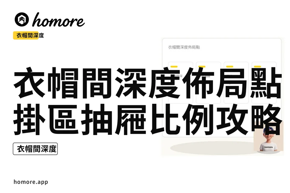 示意圖:衣帽間深度佈局點:掛區抽屜比例攻略
