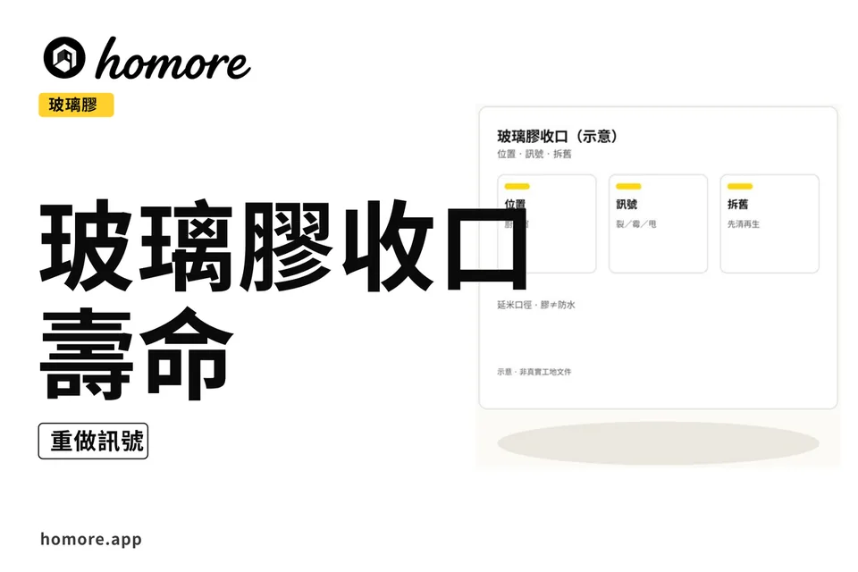示意圖:玻璃膠收口位置同壽命訊號板