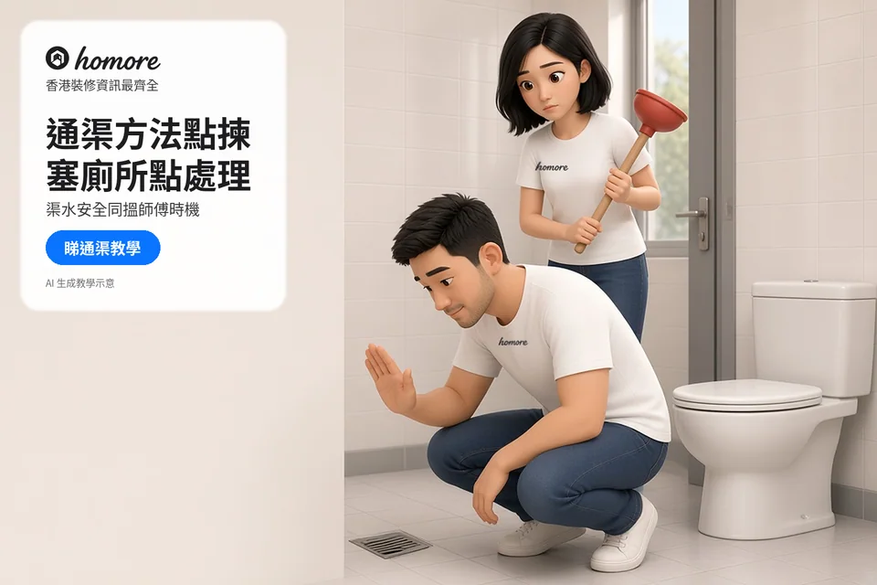香港塞廁所通渠方法與師傅收費核對圖:分辨單一去水口堵塞與全屋倒灌、通渠水安全及裝修拆裝座廁報價清單