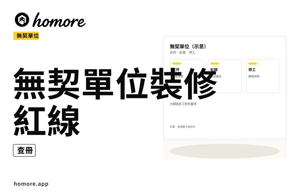 示意圖:無契業權裝修紅線教學板