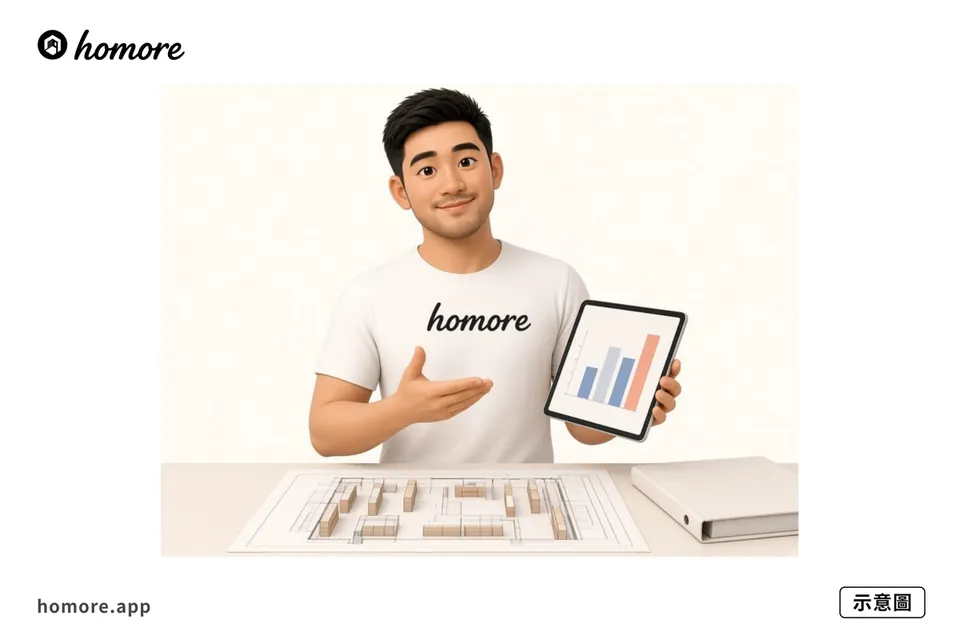 示意圖：用 Homore 分析報價單內容對齊項目