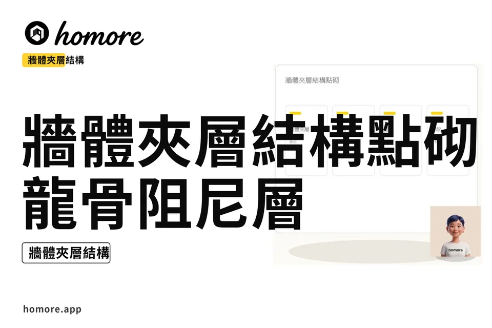 示意圖:牆體夾層結構點砌:龍骨阻尼層
